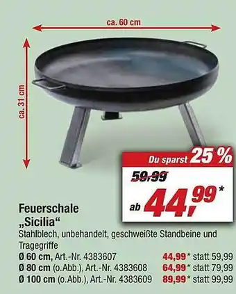 toom Baumarkt Feuerschale Sicilia Angebot