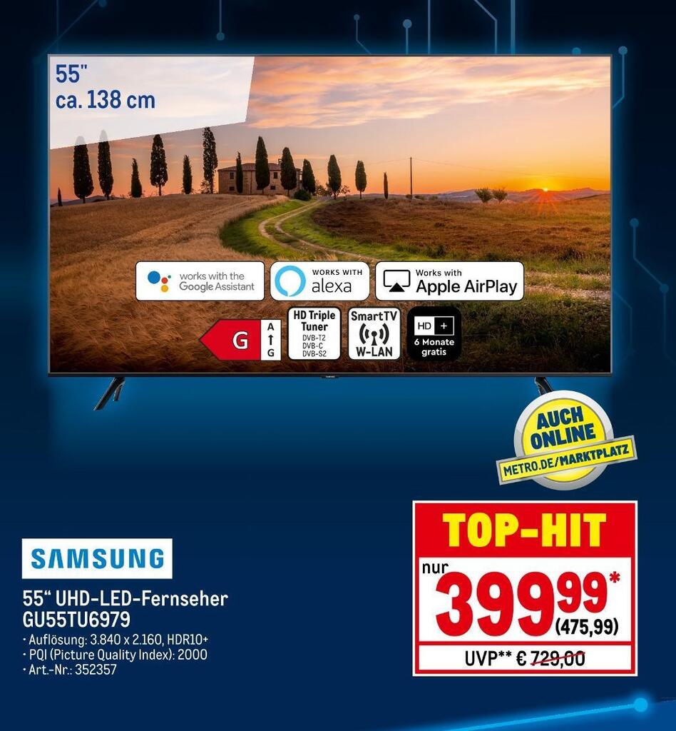 Samsung 55“ uhdledfernseher gu55tu6979 Angebot bei METRO