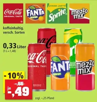 Thomas Philipps Coca-Cola, Fanta, Sprite oder Mezzo Mix 0,33 Liter Angebot