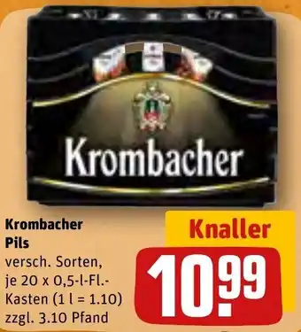 REWE Krombacher Pils 20x0,5 L-Fl. Angebot