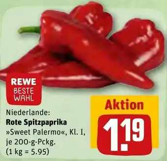 REWE Rote Spitzpaprika Sweet Palermo 200 g Pckg. Angebot