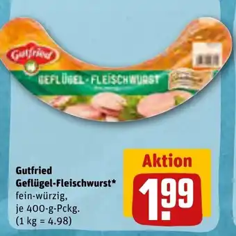 REWE Gutfried Geflügel Fleischwurst 400 g Pckg. Angebot