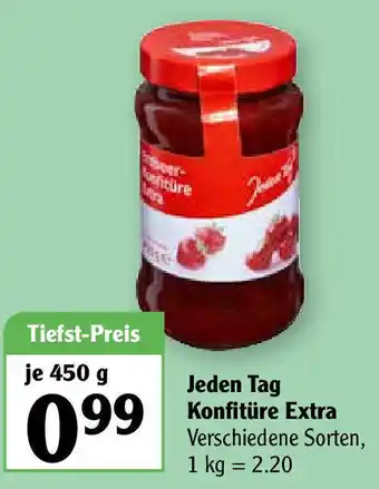 Globus Jeden Tag Konfitüre Extra 450 g Angebot