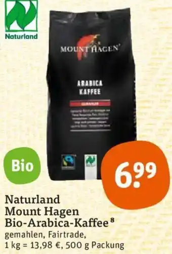 tegut Naturland Mount Hagen Bio Arabica Kaffee 500 g Packung Angebot