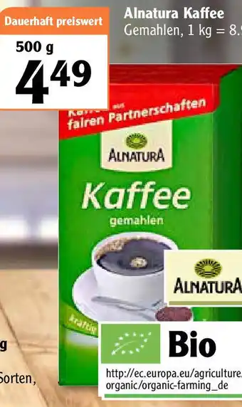 Globus Alnatura Kaffee 500 g Angebot