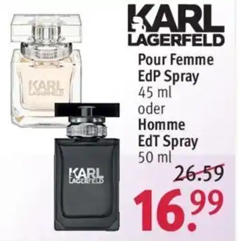 Rossmann Karl Lagerfeld Pour Femme EdP Spray 45 ml oder Homme EdT Spray 50 ml Angebot