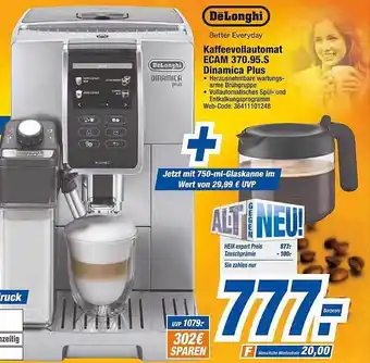 HEM Expert Delonghi Kaffeevollautomat Ecam 370.95.s Dinamica Plus Angebot