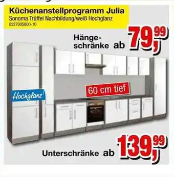 Möbelfundgrube Küchenanstellprogramm Julia Angebot