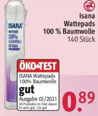 Rossmann Isana Wattepads 100% Baumwolle 140 Stück Angebot