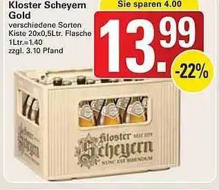 WEZ Kloster Scheyern Gold Angebot