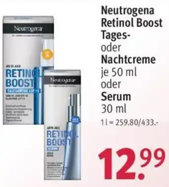 Rossmann Neutrogena Retinol Boost Tages oder Nachtcreme 50 ml oder Serum 30 ml Angebot