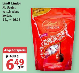 Globus Lindt Lindor 400 g Angebot