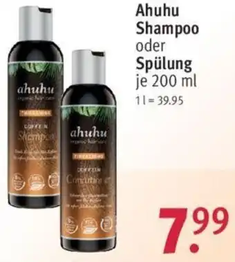 Rossmann Ahuhu Shampoo oder Spülung 200 ml Angebot