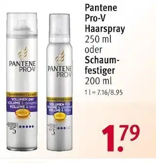 Rossmann Pantene pro-v haarspray oder schaumfestiger Angebot