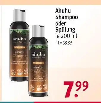 Rossmann Ahuhu shampoo oder spülung Angebot