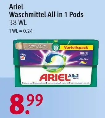 Rossmann Ariel waschmittel all in 1 pods Angebot