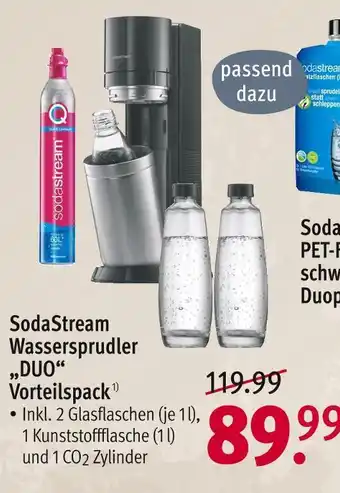 Rossmann Sodastream wassersprudler „duo“ vorteilspack Angebot