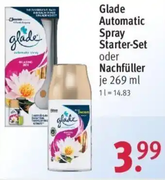 Rossmann Glade Automatic Spray Starter Set oder Nachfüller 269 ml Angebot