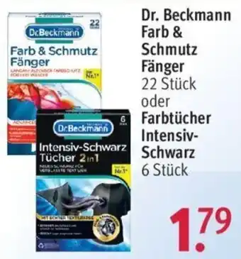 Rossmann Dr. Beckmann Farb & Schmutzfangtücher 22 Stück oder Farbtücher Intensiv Schwarz 6 Stück Angebot