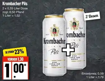 Edeka Krombacher Pils 2x0,33 Liter Dose Angebot