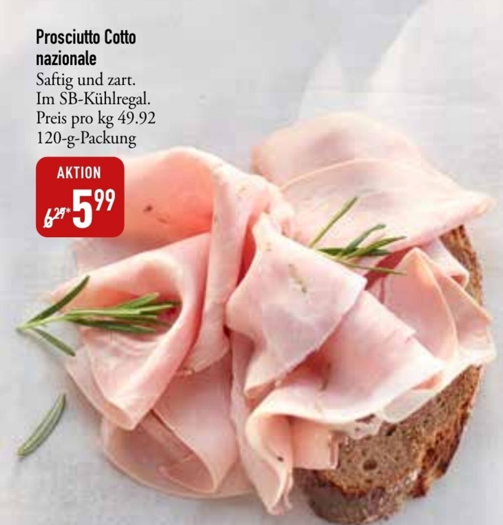 Prosciutto Cotto nazionale 120g Angebot bei Galeria Markthalle