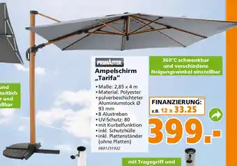Globus Baumarkt PrimAster Ampelschirm Tarifa Angebot