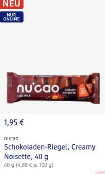 dm drogerie Nucao Schokoladen Riegel Creamy Noisette 40g Angebot