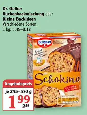 Globus Dr. Oetker Kuchenbackmischung oder Kleine Backideen 245-570 g Angebot