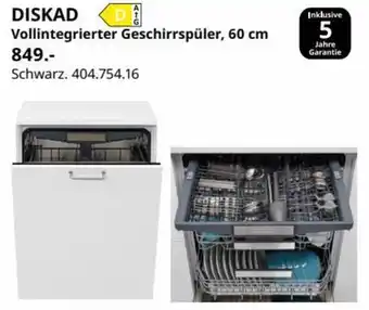 IKEA Diskad Vollintegrierter Geschirrspüler, 60 cm Angebot