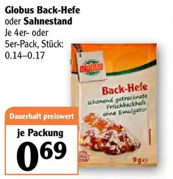 Globus Globus Back Hefe oder Sahnestand Angebot