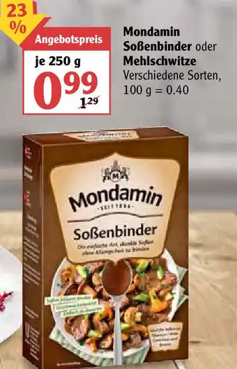 Globus Mondamin Soẞenbinder oder Mehlschwitze 250 g Angebot