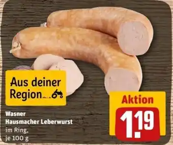 REWE Center Wasner Hausmacher Leberwurst 100 g Angebot