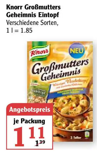 Globus Knorr Groẞmutters Geheimnis Eintopf Angebot