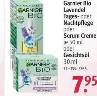 Rossmann Garnier Bio Lavendel Tages- Oder Nachtpflege Oder Serum Creme Oder Gesichtsöl Angebot