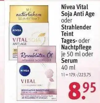 Rossmann Nivea Vital Soja Anti Age Oder Strahlender Teint Tages- Oder Nachtpflege Oder Serum Angebot