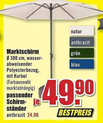 B1 Discount Baumarkt Marktschirm Oder Passender Schirmstander Angebot