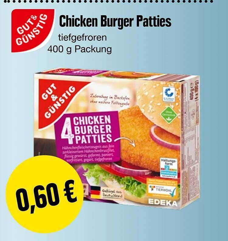 Chicken Burger Patties Angebot bei Edeka