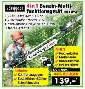 Norma24 Scheppach 4 In 1 Benzin-multifunktionsgerät Mt33pse Angebot