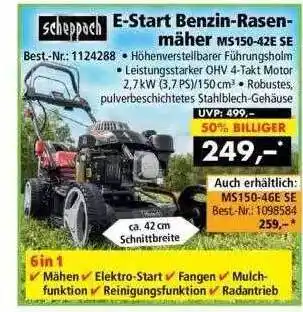 Norma24 Scheppach E-start Benzin-rasenmäher Ms150-42e Se Angebot