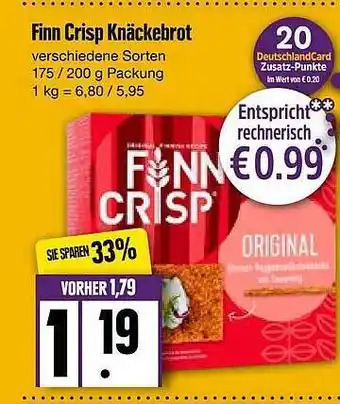 Edeka Finn Crisp Knäckebrot Angebot