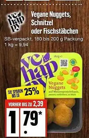 Edeka Vehappy Vegane Nuggets, Schnitzel Oder Fischstäbchen Angebot