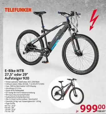 Selgros E-bike Mtb 27.5 Angebot