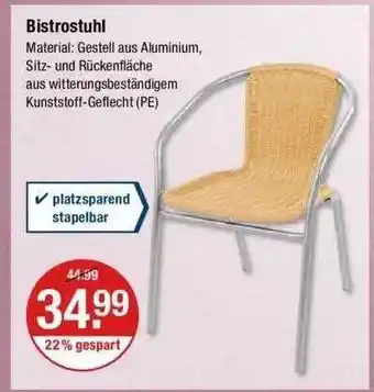 V Markt Bistrostuhl Angebot