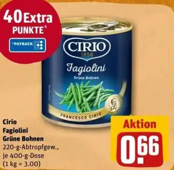 REWE Center Cirio Fagiolini Grüne Bohnen 400 g Dose Angebot