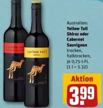 REWE Center Yellow Tail Shiraz oder Cabernet Sauvignon 0,75 L-Fl. Angebot