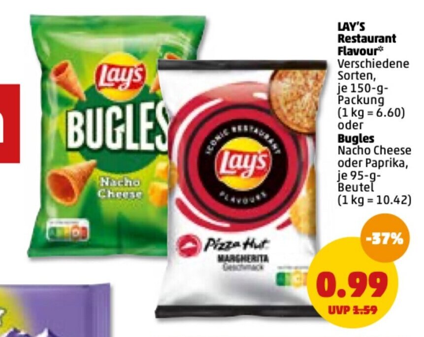 Lay's Restaurant Flavour 150g o. Bugles 95g Angebot bei PENNY