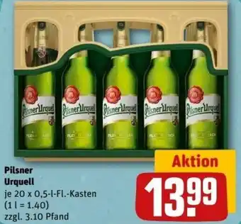 REWE Center Pilsner Urquell 20x0,5 L-Fl. Kasten Angebot