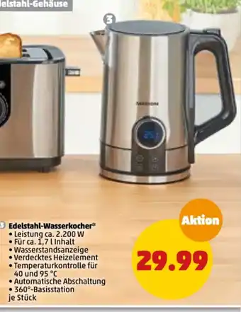 PENNY Medion Edelstahl-Wasserkocher Angebot