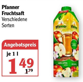 Globus Pfanner Fruchtsaft 1L Angebot