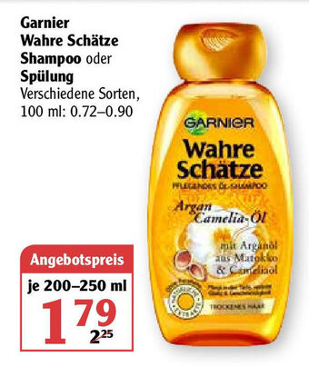 Globus Garnier Wahre Schätze Shampoo oder Spülung 200-250 ml Angebot